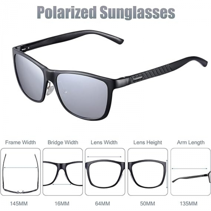 Ochelari de Soare Polarizati pentru Barbati si Femei, Protectie UV400, Stil Retro, Ideali pentru Sporturi in Aer Liber, Pescuit, Drumetii si Golf [8]