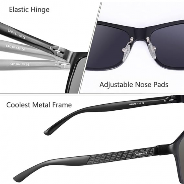 Ochelari de Soare Polarizati pentru Barbati si Femei, Protectie UV400, Stil Retro, Ideali pentru Sporturi in Aer Liber, Pescuit, Drumetii si Golf [2]