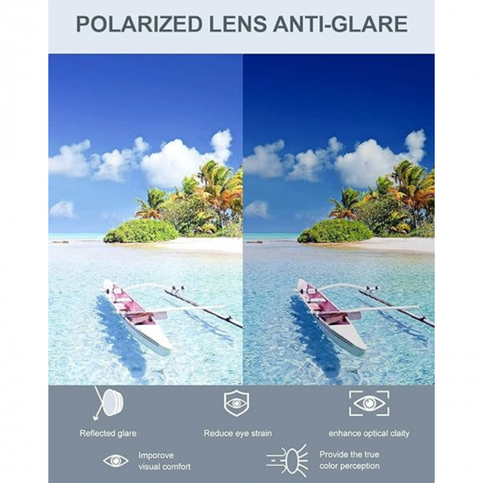 Ochelari de Soare Polarizati pentru Femei, Design cu Strasuri, Stil Butterfly Oversized, Protectie UV400, Maro [2]