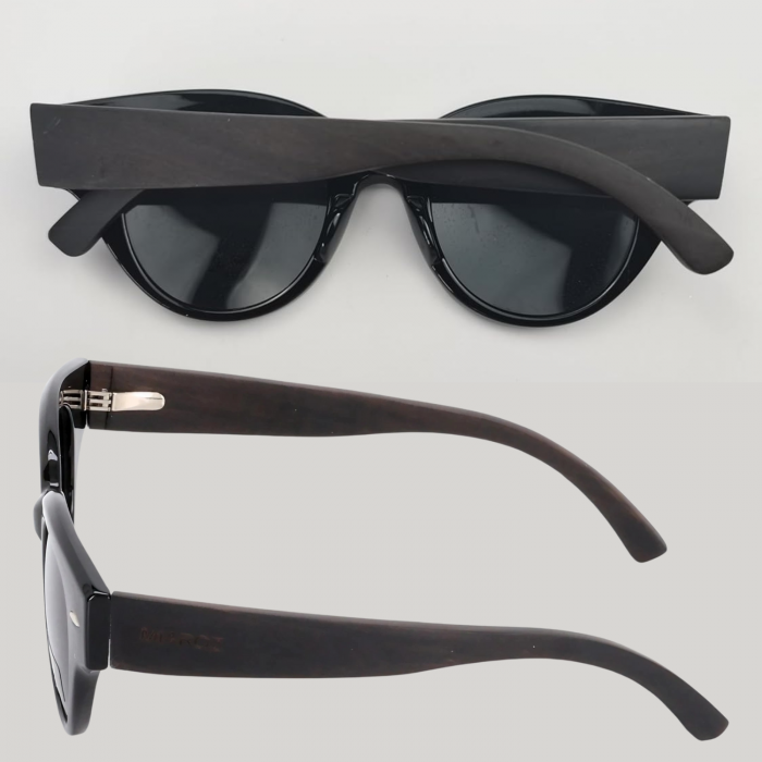 Ochelari de Soare Rotunzi din Plastic si Lemn de Nuc, Polarizati, Protectie UV400, pentru Femei [7]