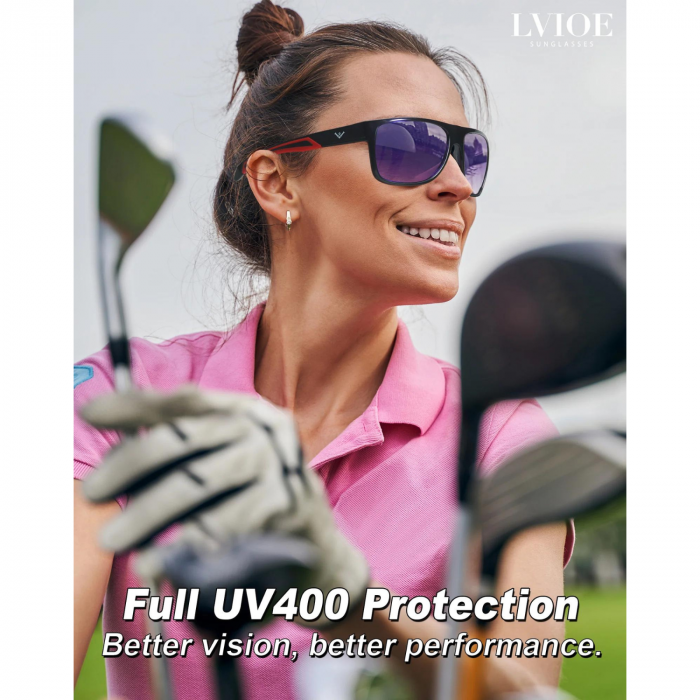 Ochelari de Soare Sport si Zilnici pentru Femei si Barbati, Protectie UV400 Polarizata, Design Ergonomic si Durabil, Negru, Rosu, Mov [6]
