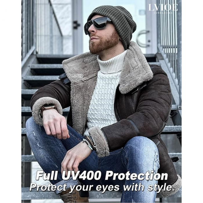 Ochelari de Soare Sport si Zilnici pentru Femei si Barbati, Protectie UV400 Polarizata, Design Ergonomic si Durabil, Negru si Albastru [2]