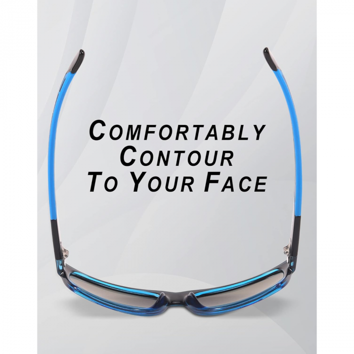 Ochelari de Soare Sport si Zilnici pentru Femei si Barbati, Protectie UV400 Polarizata, Design Ergonomic si Durabil, Negru si Albastru [5]