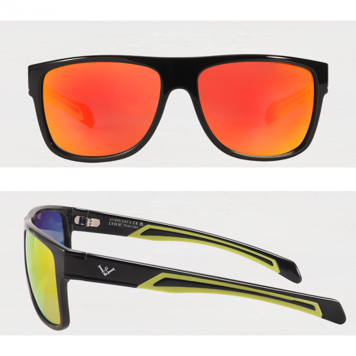 Ochelari de Soare Sport si Zilnici pentru Femei si Barbati, Protectie UV400 Polarizata, Design Ergonomic si Durabil, Negru si Galben [5]