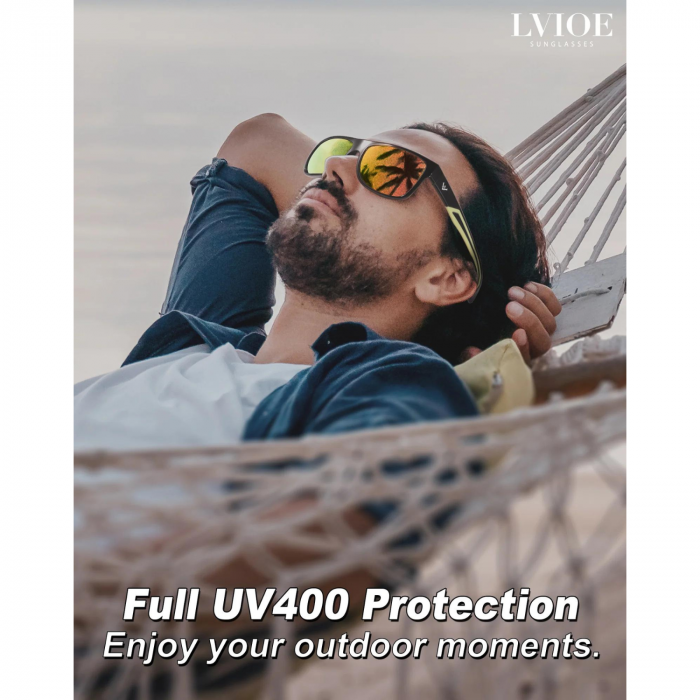 Ochelari de Soare Sport si Zilnici pentru Femei si Barbati, Protectie UV400 Polarizata, Design Ergonomic si Durabil, Negru si Galben [7]