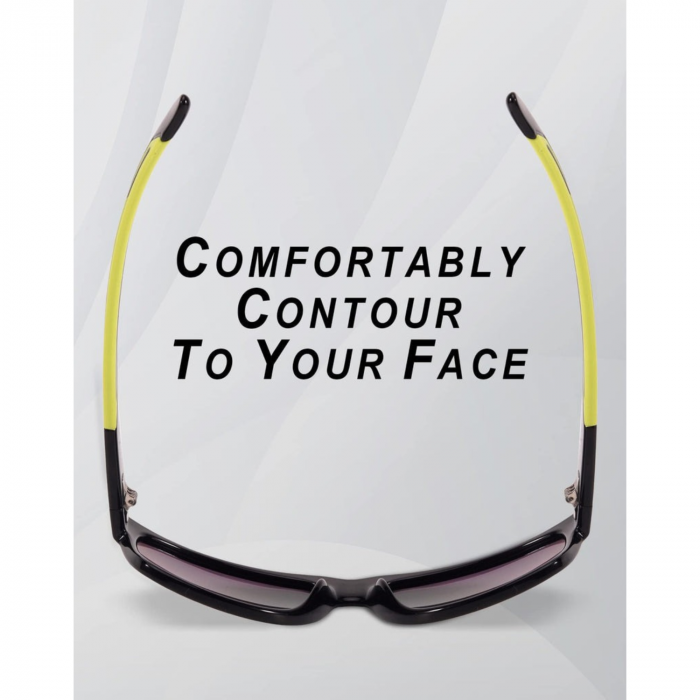 Ochelari de Soare Sport si Zilnici pentru Femei si Barbati, Protectie UV400 Polarizata, Design Ergonomic si Durabil, Negru si Galben [6]