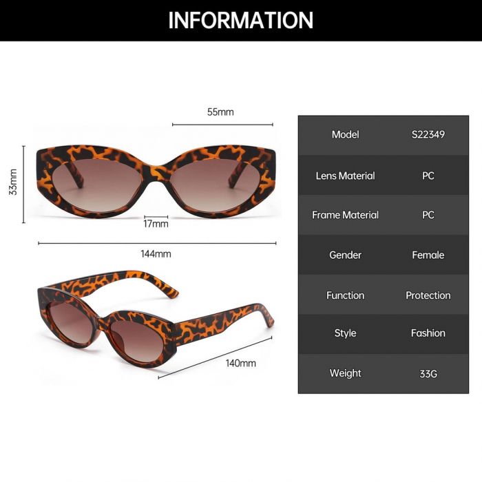 Ochelari de Soare Vintage Cat Eye Oval pentru Femei, Ideali pentru Condus si Shopping Outdoor [4]