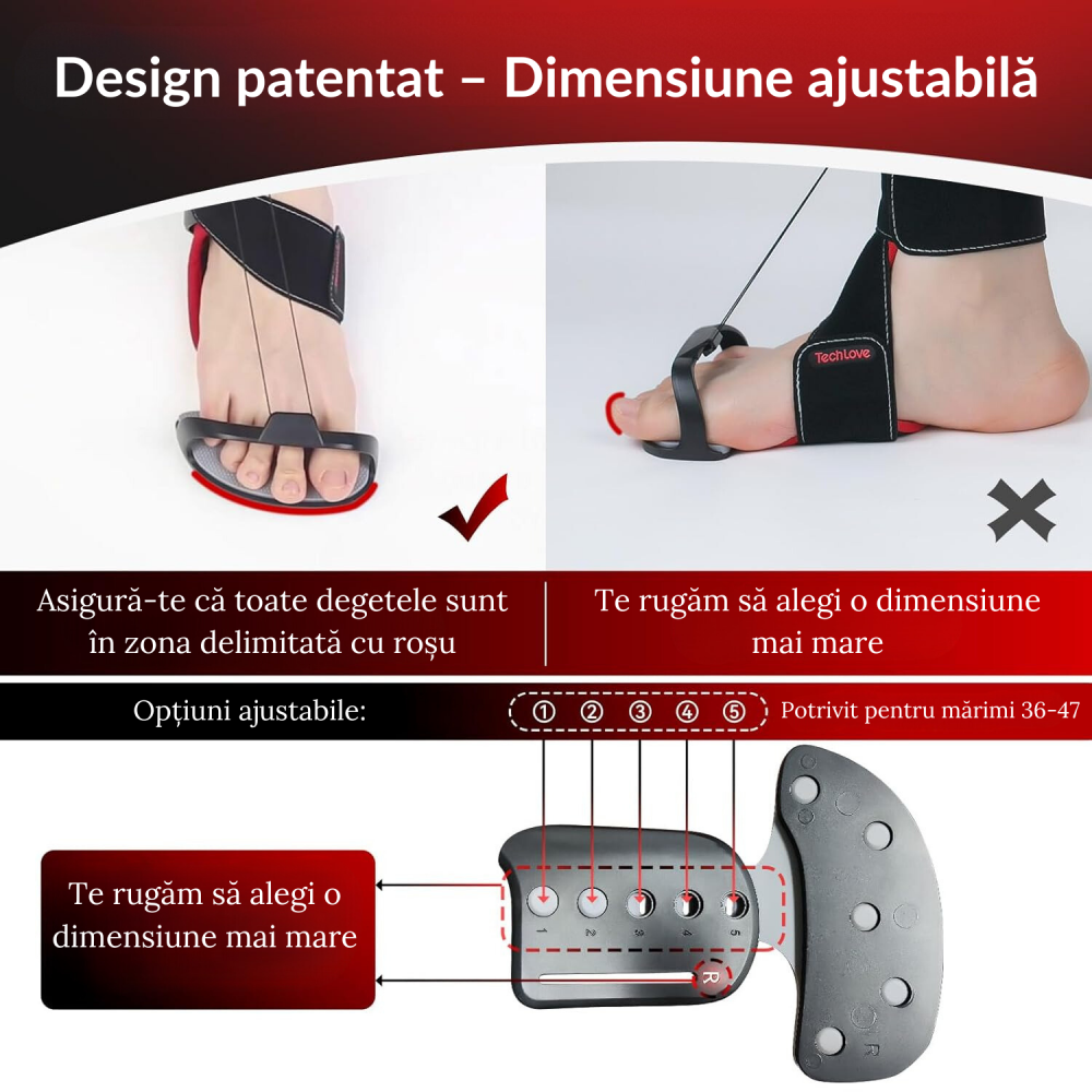 Orteza reglabila pentru fasciita plantara – Design ergonomic pentru ameliorarea durerii la calcai si tendonul lui Ahile, potrivita pentru toate dimensiunile, picior stang [2]