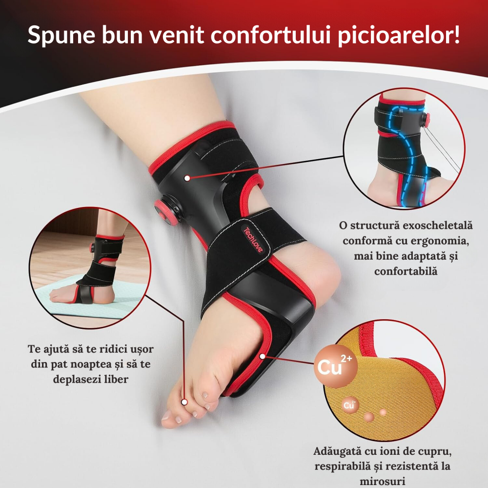 Orteza reglabila pentru fasciita plantara – Design ergonomic pentru ameliorarea durerii la calcai si tendonul lui Ahile, potrivita pentru toate dimensiunile, picior stang [6]
