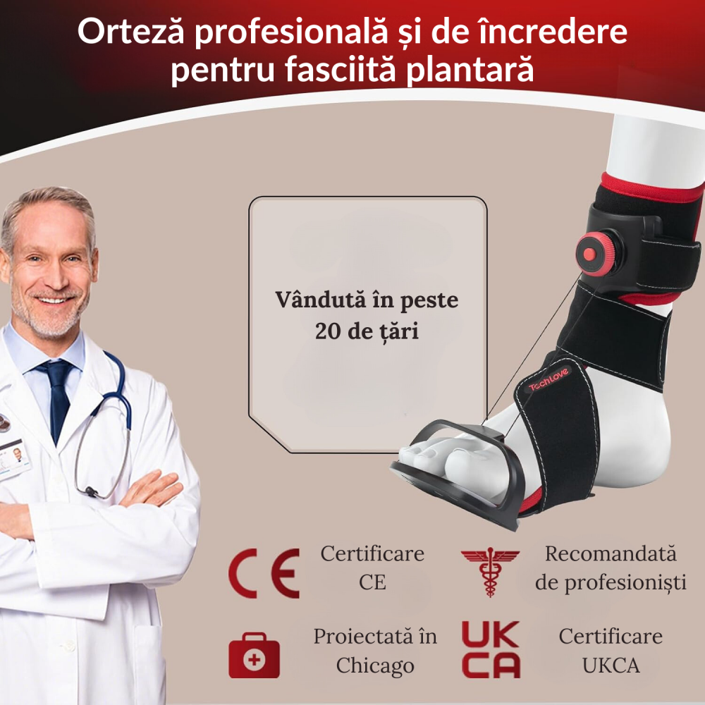 Orteza reglabila pentru fasciita plantara – Design ergonomic pentru ameliorarea durerii la calcai si tendonul lui Ahile, potrivita pentru toate dimensiunile, picior stang [4]