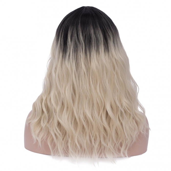 Peruca Blonda Ombre Cosplay pentru Femei, Stil Par Mediu, Ideala pentru Carnaval si Halloween [2]