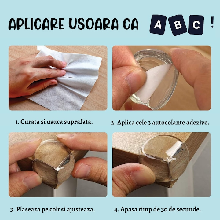 Protectii Transparente pentru Colturi – Siguranta Copiilor Acasa, Set 24 Colturi Durabile Transparent Usor de curatat [2]