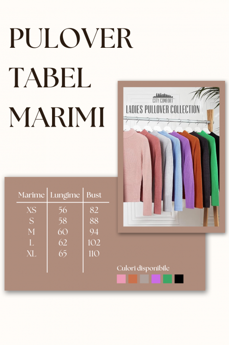 Pulover de Iarna pentru Femei – Elegant, Cald si Confortabil, cu Guler Inalt si Tesatura Ripsata, Roz prafuit, M [2]
