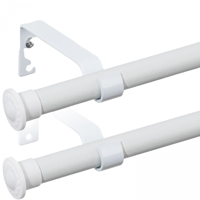 Set 2 Galerii pentru Perdea cu Finiale, 76 - 116 cm, Diametru 1.6 cm, Suporturi Incluse, pentru Living si Exterior [1]