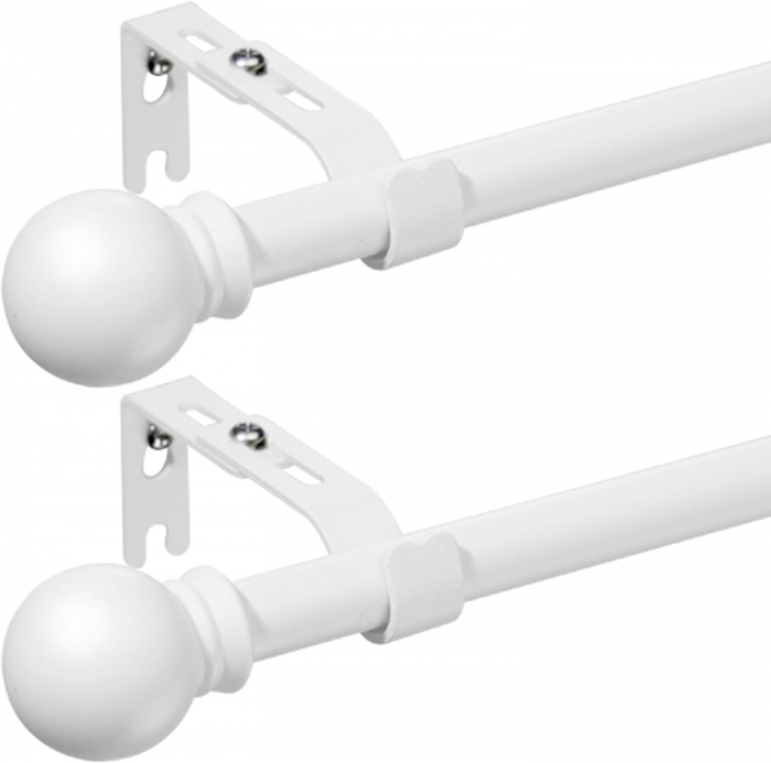 Set 2 Galerii pentru Perdea cu Finiale Rotunde, 76 - 151 cm, Diametru 1.6 cm, Suporturi Incluse pentru Living si Exterior [1]