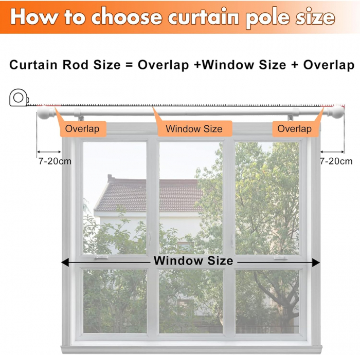 Set 2 Galerii pentru Perdea cu Finiale Rotunde, 76 - 151 cm, Diametru 1.6 cm, Suporturi Incluse pentru Living si Exterior [2]