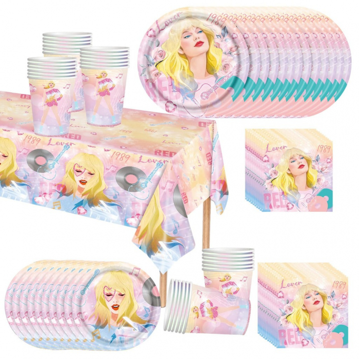 Set de Decor pentru Petrecerea Fetitelor cu Tematica de Cantareata – 81 Piese pentru o Zi de Nastere De Neuitat [1]