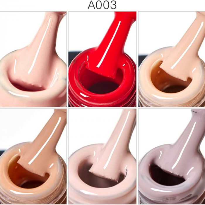 Set Oja Gel MEET ACROSS, 6 Culori Nude si Roz, Kit pentru Manichiura UV LED Soak Off, 8ml, Rasfat Elegant pentru Unghii [5]