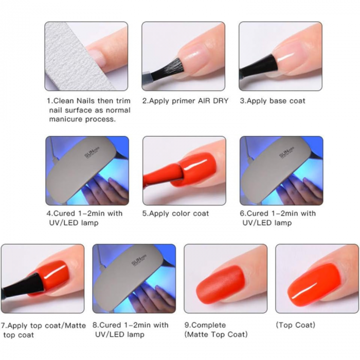 Set Oja Gel MEET ACROSS, 6 Culori Nude si Roz, Kit pentru Manichiura UV LED Soak Off, 8ml, Rasfat Elegant pentru Unghii [4]