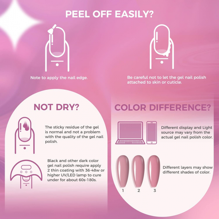 Set Oja Gel UV pentru Unghii - 10 Culori, Kit Complet pentru Manichiura Acasa, Nude Rose [5]