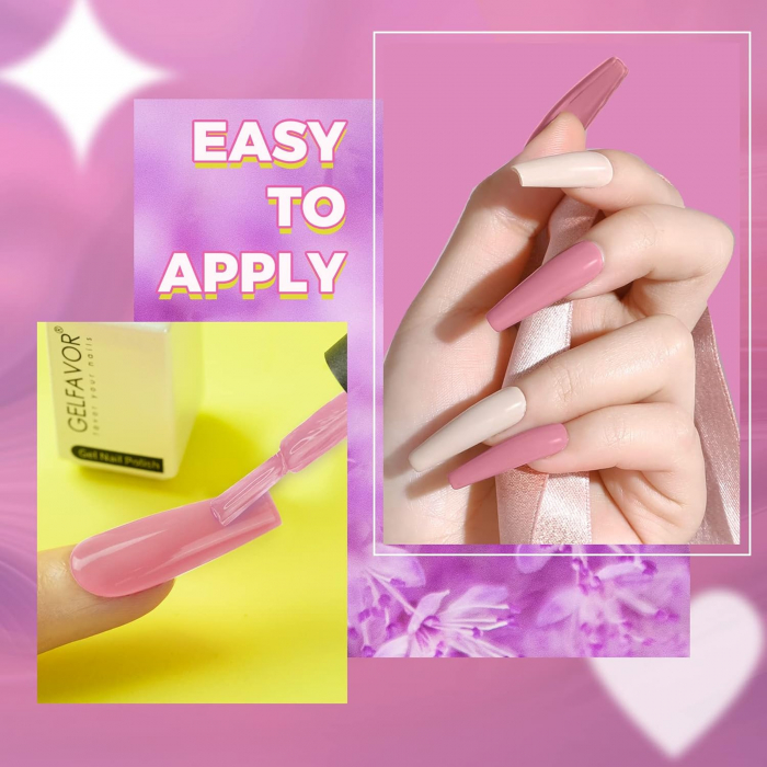 Set Oja Gel UV pentru Unghii - 10 Culori, Kit Complet pentru Manichiura Acasa, Nude Rose [8]