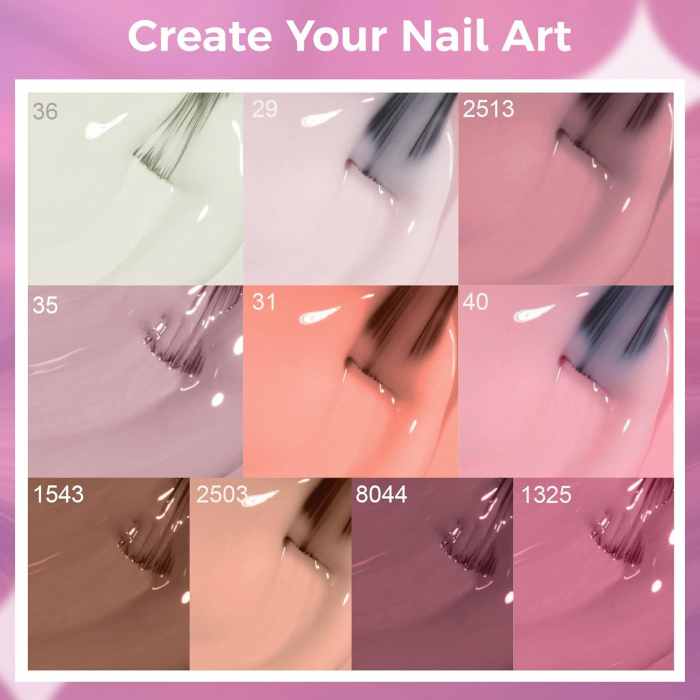 Set Oja Gel UV pentru Unghii - 10 Culori, Kit Complet pentru Manichiura Acasa, Nude Rose [2]