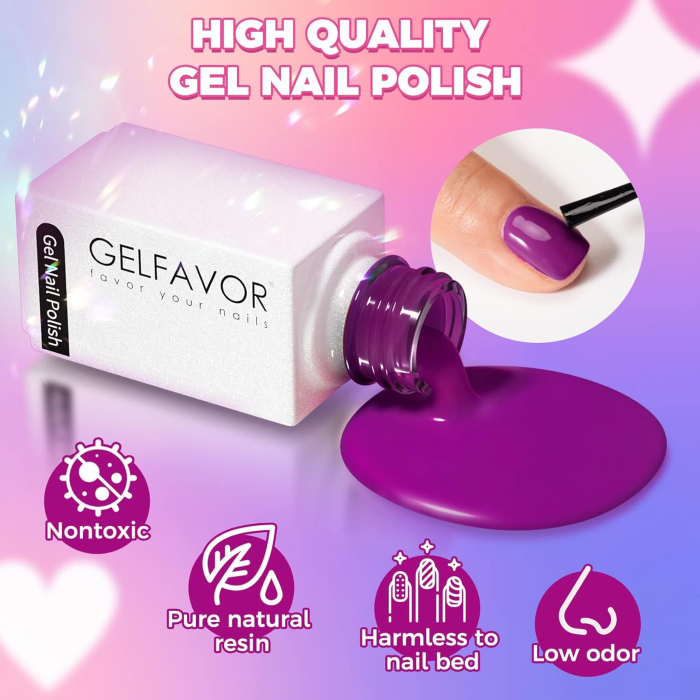 Set Oja Gel UV pentru Unghii - 10 Culori, Kit Complet pentru Manichiura Acasa, Roz Cherry [9]