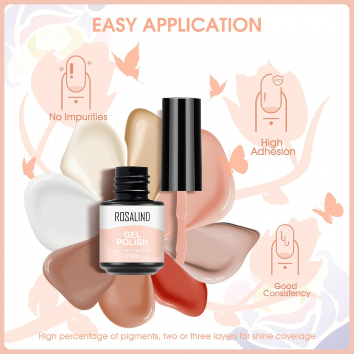 Set Oja Gel UV pentru Unghii - 12 Culori, Kit Complet pentru Manichiura Acasa, Nude Inchis [6]