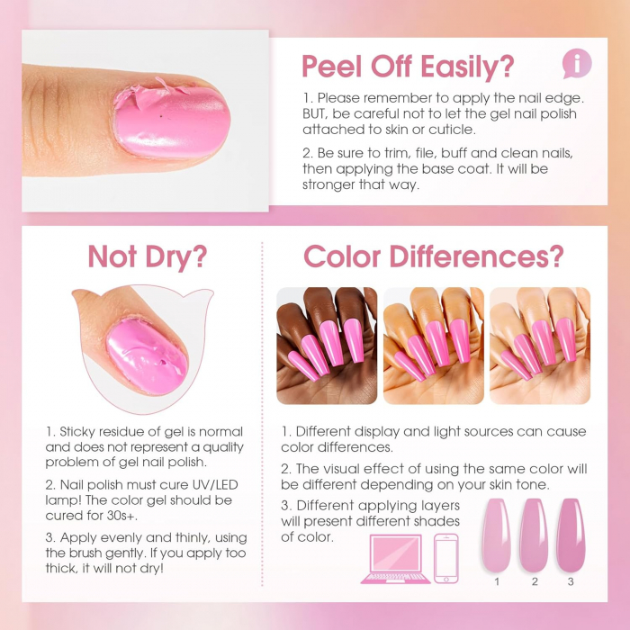 Set Oja Gel UV pentru Unghii - 12 Culori, Kit Complet pentru Manichiura Acasa, Roz/Gri [5]