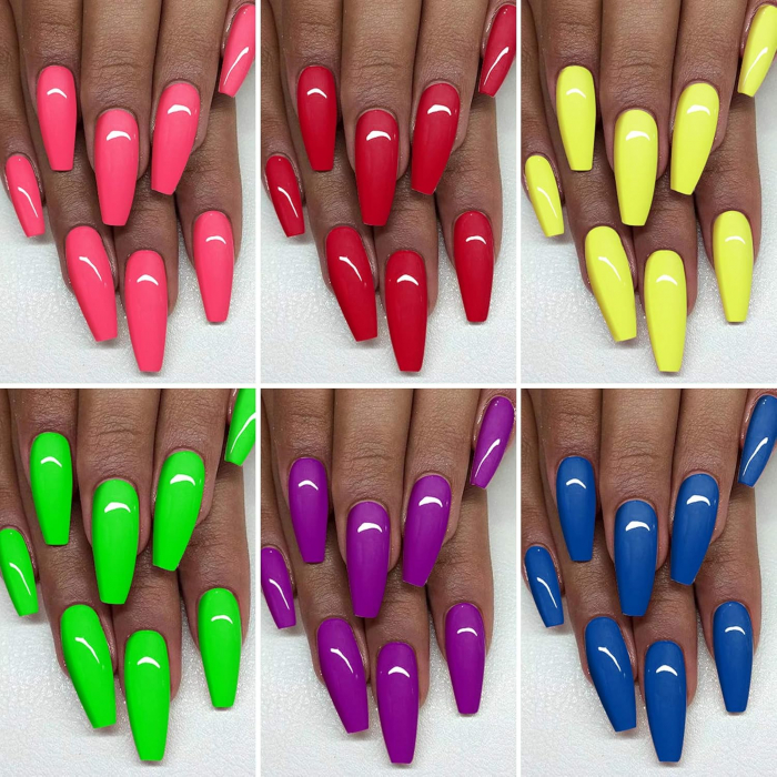 Set Oja Gel UV pentru Unghii - 6 Culori, Kit Complet pentru Manichiura Acasa, Neon [3]
