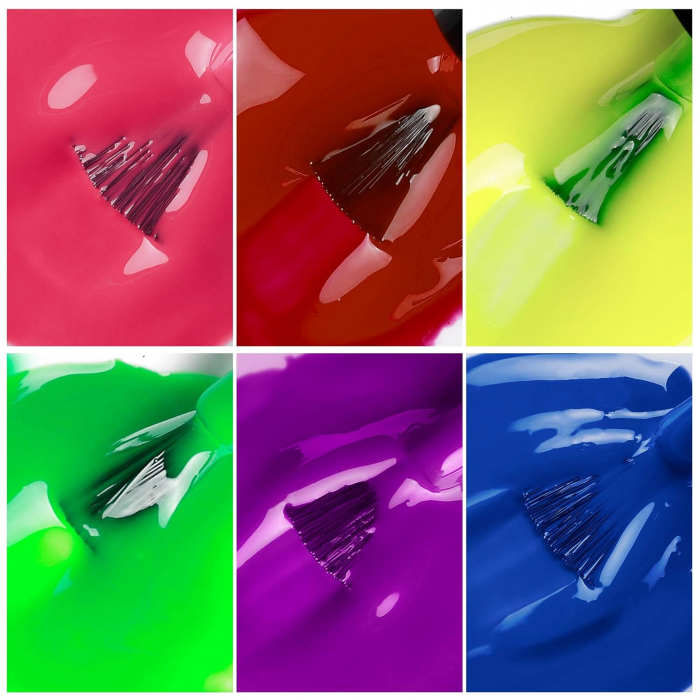 Set Oja Gel UV pentru Unghii - 6 Culori, Kit Complet pentru Manichiura Acasa, Neon [4]
