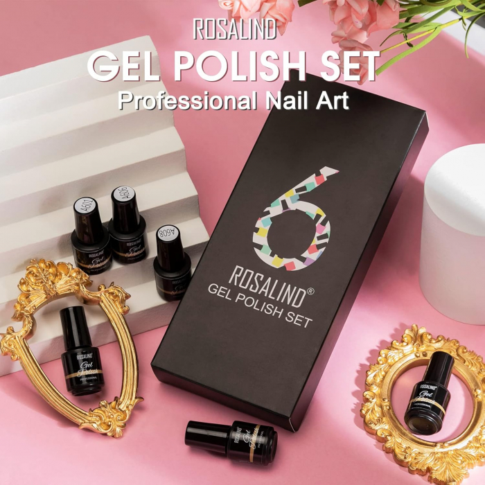 Set Oja Gel UV pentru Unghii - 6 Culori, Kit Complet pentru Manichiura Acasa, Neon [5]