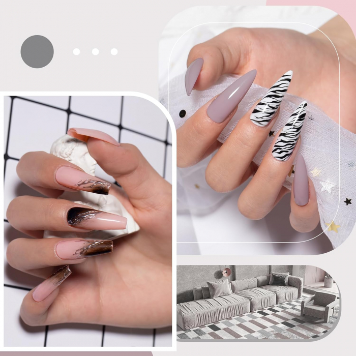 Set Oja Gel UV pentru Unghii - 6 Culori, Kit Complet pentru Manichiura Acasa, Nude [3]
