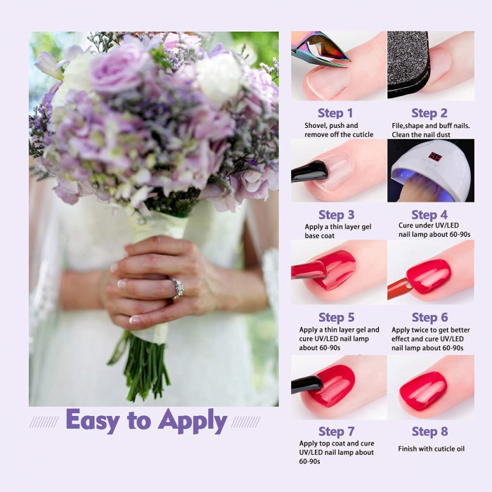 Set Oja Gel UV pentru Unghii - 6 Culori, Kit Complet pentru Manichiura Acasa, Nude Fantasy [3]