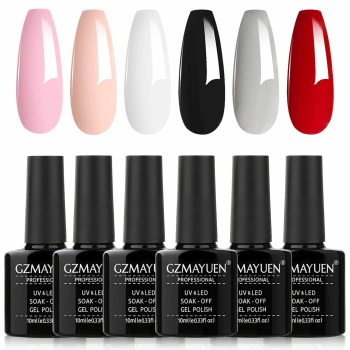 Set Oja Gel UV pentru Unghii - 6 Culori, Kit Complet pentru Manichiura Acasa, Nude Fantasy [1]