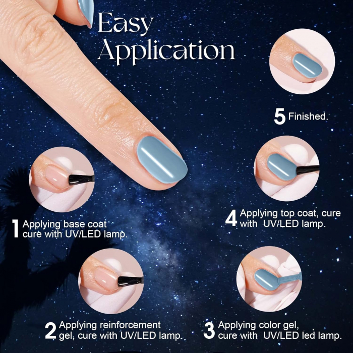 Set Oje UV LED – 6 Culori Macaroon, 7ML pentru Nail Art, Manichiura de Lunga Durata [9]