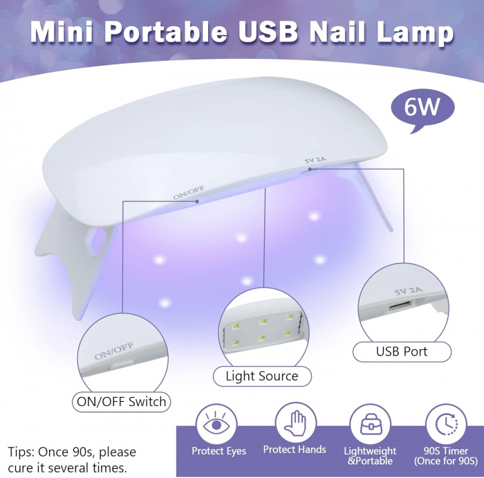 Set Profesional de Unghii cu Gel – Kit de Pornire Complet pentru Extensii cu Lampa UV de 36 W, 8 Culori si Accesorii pentru Manichiura [7]