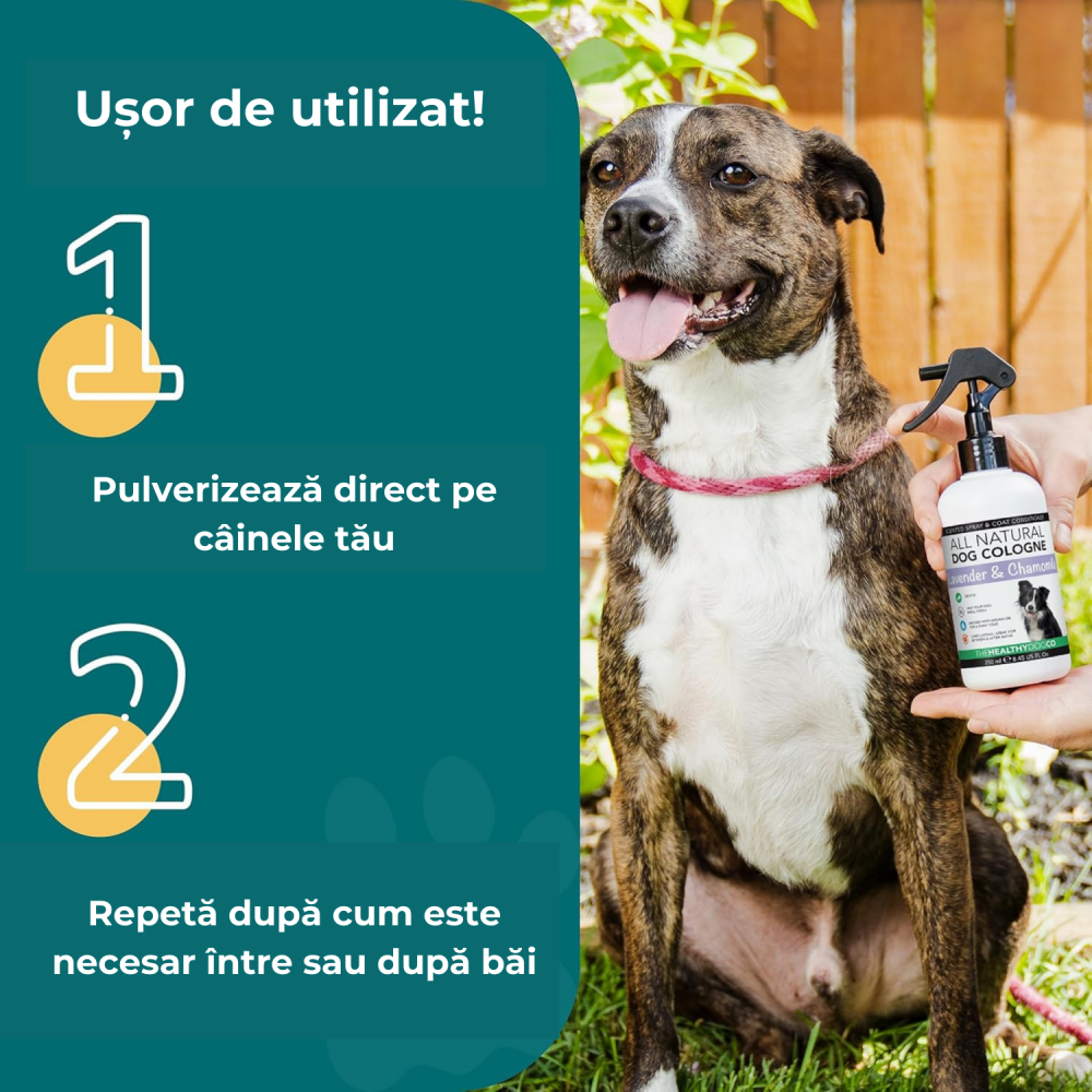 Spray cu Parfum Natural pentru Caini - Lavanda si Musetel, 250 ml - Elimina Mirosurile Neplacute, Hidrateaza Blana si Ofera o Aroma Relaxanta, Ideal pentru Caini Sensibili si Pui [5]