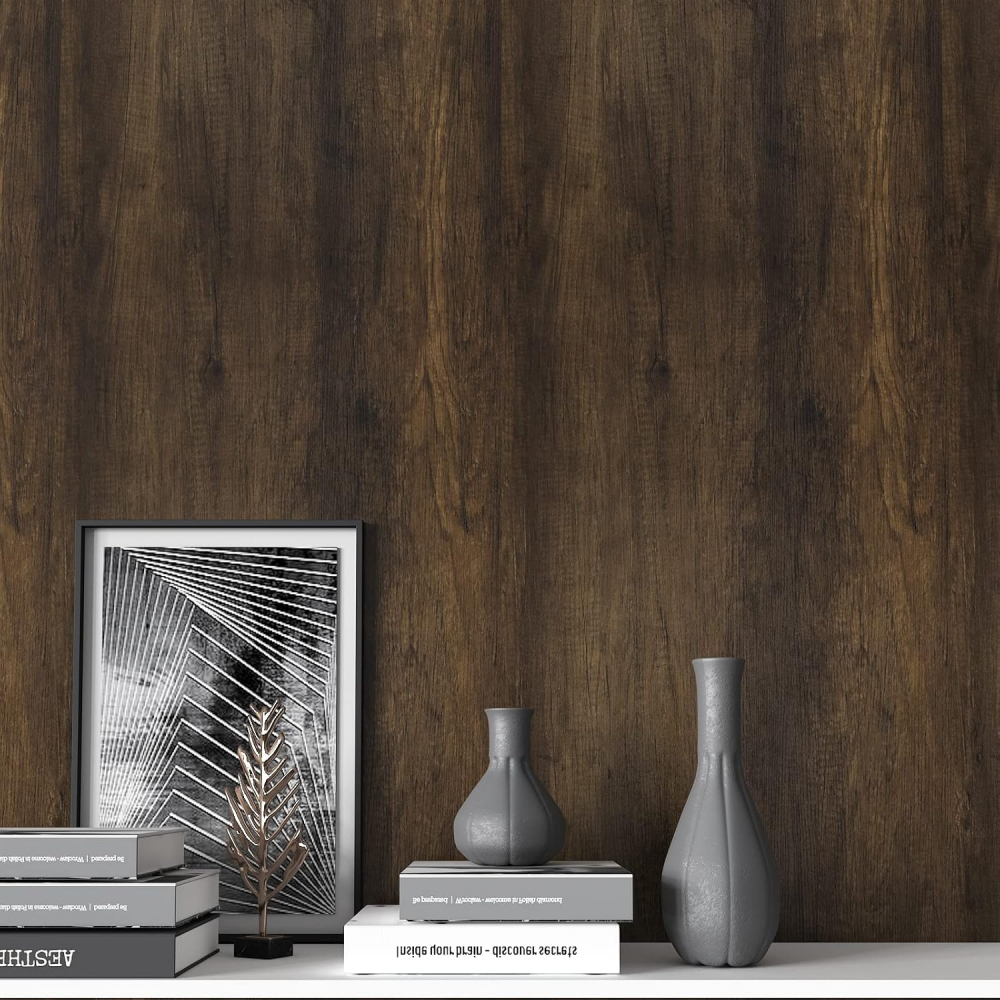 Tapet Autocolant Efect Lemn Inchis – 60cm x 300cm, Solutia Ideala pentru Renovari Rapide si Elegante [8]