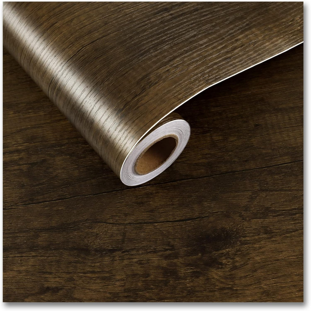Tapet Autocolant Efect Lemn Inchis – 60cm x 300cm, Solutia Ideala pentru Renovari Rapide si Elegante [1]