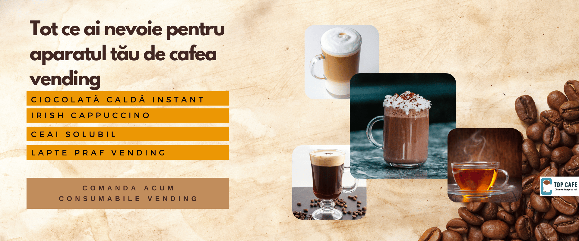Tot ce ai nevoie pentru aparatul tau de cafea vending
