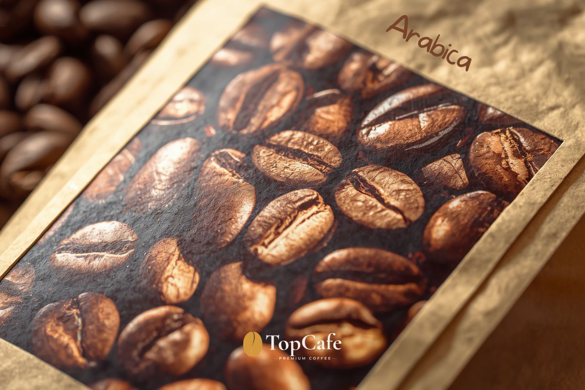 Pungă de cafea boabe cu etichetă arabica — cum citești ambalajul