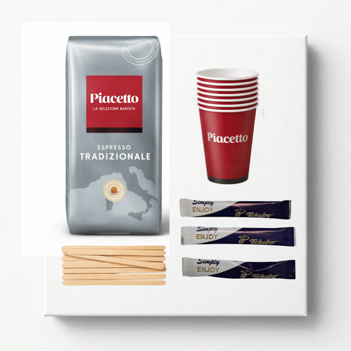 Pachet cafea Birou Corporate — Piacetto Espresso Tradizionale 8 kg + 800 pahare, 800 plicuri zahăr, 1.400 paletine [2]
