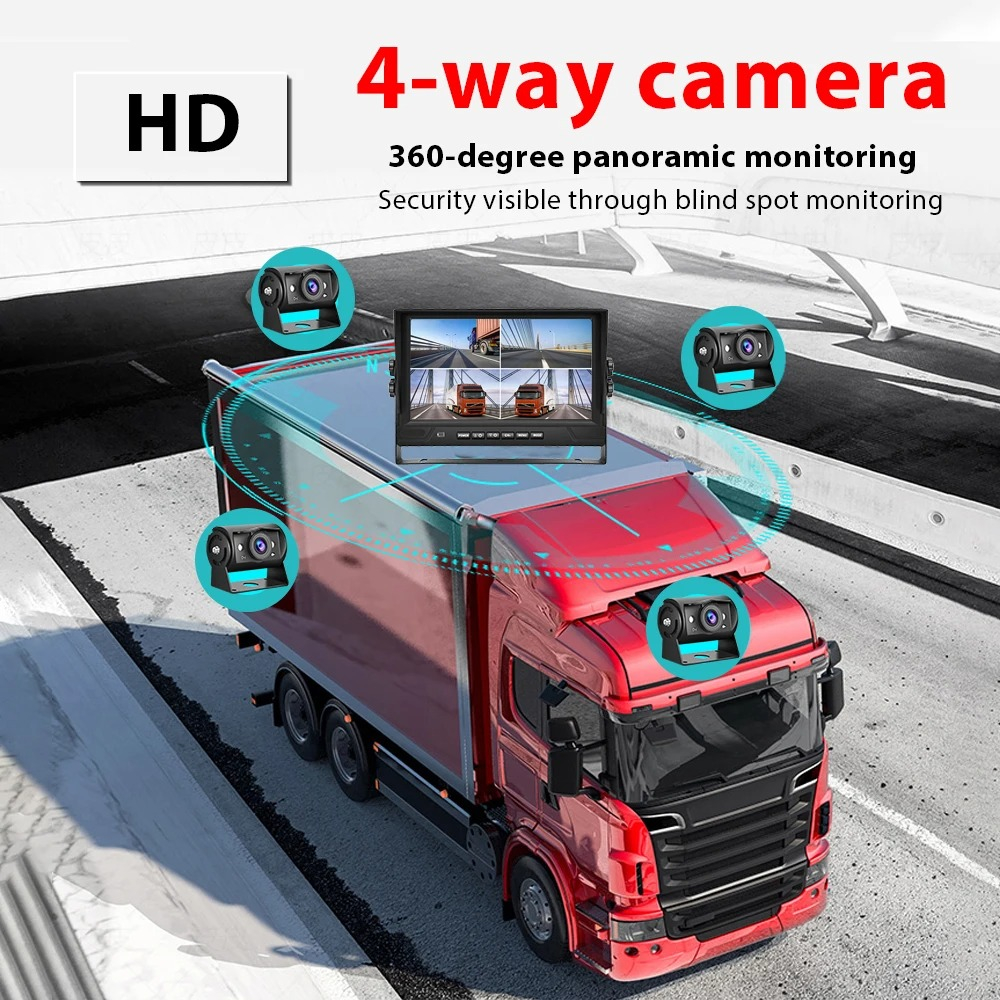 Kit 4 camere AHD Camion / Bus cu ecran 9 inch 12-24V [2]