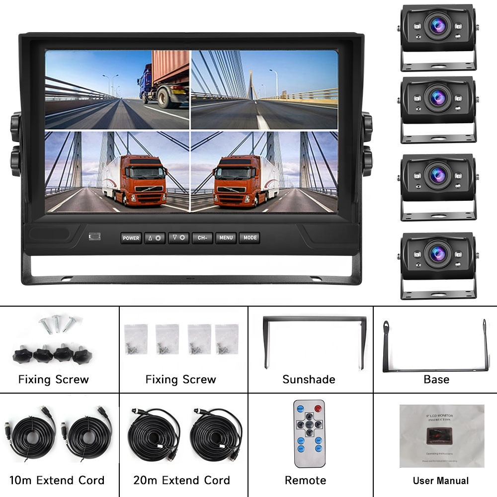 Kit 4 camere AHD Camion / Bus cu ecran 9 inch 12-24V [3]