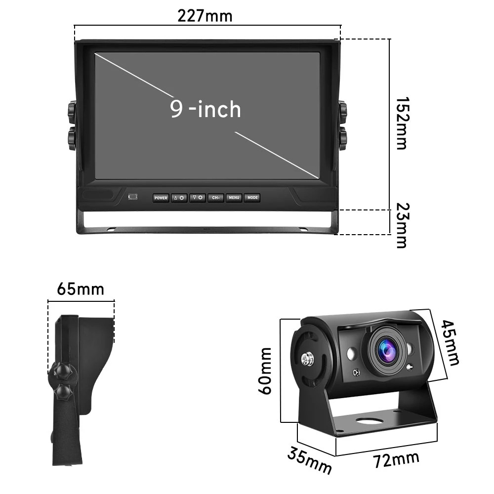 Kit 4 camere AHD Camion / Bus cu ecran 9 inch 12-24V [8]