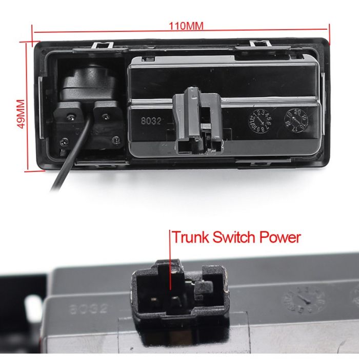 Camera marsarier HD, fisheye, unghi 170 grade cu Night Vision VW Tiguan, Touaran, T6, Caddy [5]