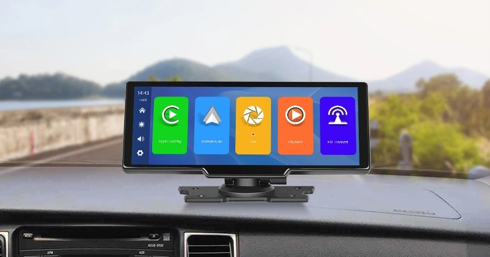 Carplay / android auto wireless portabil, ecran 10.26 inch [2]