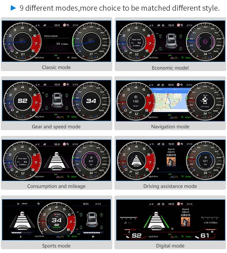 Ceas electronic digital bord Volkswagen Passat B8 (2015+) 12.3 inch [3]