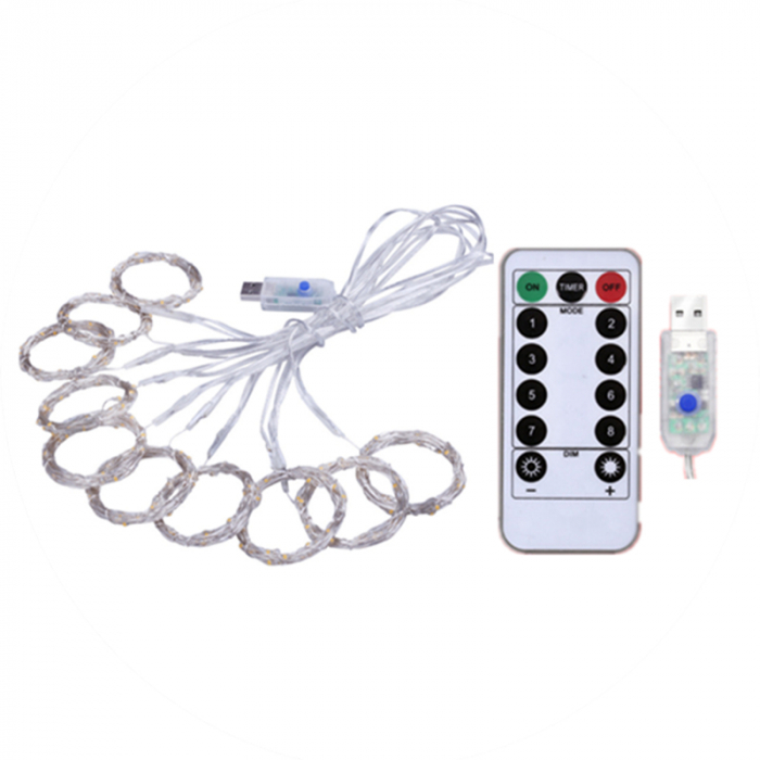 Perdea luminoasa LED 300 leduri 3x3 metri lumina rece cu telecomanda [4]